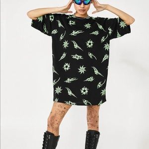 Dolls kill motel neon tribal t shirt dress tee